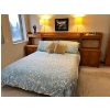 Image 1 : Retro Teak Queen Bed set with shelving including high-end mattress linens not included, comes in thr