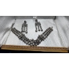 Image 2 : Christian Dior Choker and Earring Set Rhodium and Swarovski Crystal