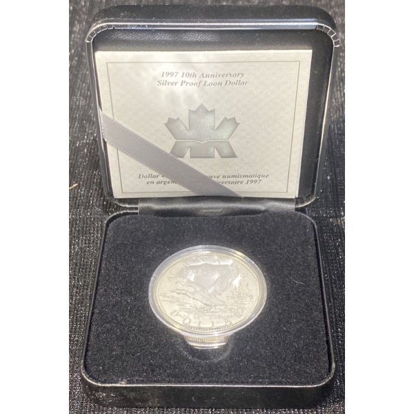 1997 Canadian Flying Loon Dollar Coin 92.5% Silver 25.175 Grams