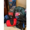 Image 2 : Selection of camping supplies, Coleman, solar, power, kit, backpacks, pop up tent, sleeping bag, and
