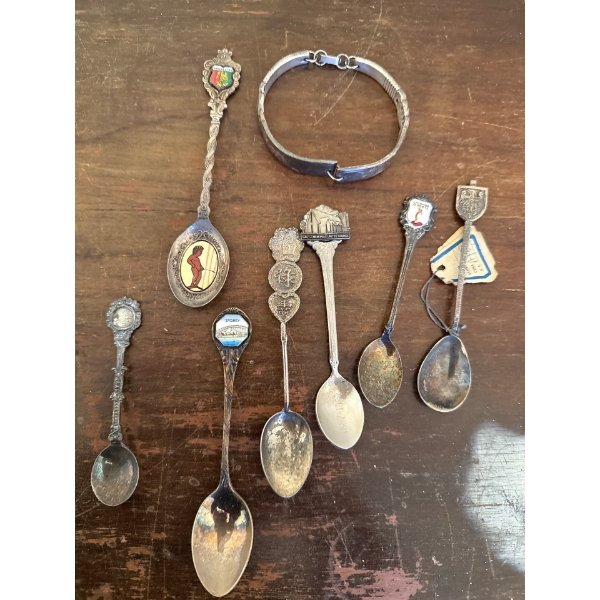 Spoon Stamped 'Argent' Weighs 17.2g w/ Possible Silver Bracelet (Engraved + unstamped, Weighs 40g) 