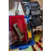 Image 2 : Vintage Painted Toy Box 24 W, 17 D, 15 T, Wooden Auto Station, Building Blocks and Assorted Toys 