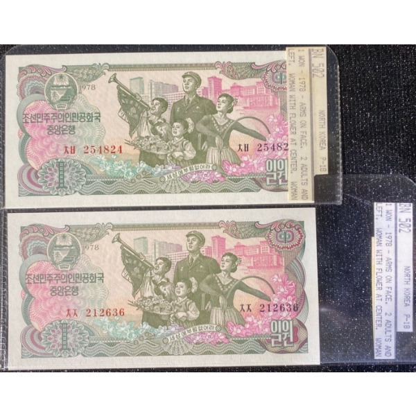 Collection of North Korean Paper Money