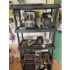 Image 1 :  plastic shelf unit with all contents, including new heaters a number of hand, tools, hammers, and t