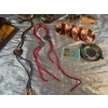 Image 3 : Decorative Items Including Miniature Clock, Figurine, and Shell Lamp
