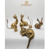 Image 1 : Brass Animal Figurines with Cats and Rabbit Motif