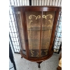 Image 1 : Antique curved glass curio cabinet, 45” L x 33” w x 12” D