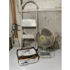 Image 1 : Household Items Including Ladder, Fans, Heater, and Pump