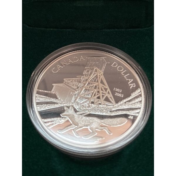 2003 $1 Cobalt Silver Discovery, 100th Anniversary - Pure Proof Silver Dollar 25.175 g silver