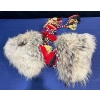 Image 1 : Hand Crafted Mitts on Decorative String made of Wolf