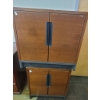 Image 1 : Wood Storage Cabinets with Metal Handles, two sizes