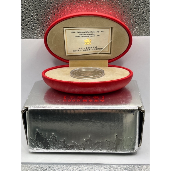 2001- Hologram Silver Maple Leaf Coin 99.99 Silver 31.5g