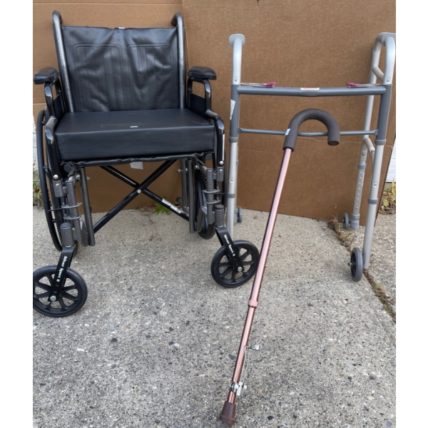 Silver Sport Wheel Chair, Walker & Cane