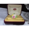 Image 3 : Royal Albert Porcelain Flower Brooch In Original Case + Gemstone Jewelry & Crystal Lion 4" Tall