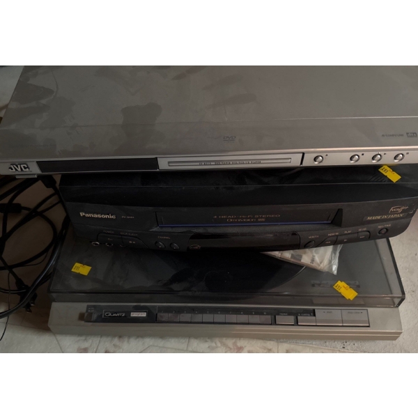 JVC DVD Player XN-N312S, Panasonic Cassette Recorder PV-8451-K, Technics Model SL-QL15