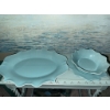 Image 1 : Framed Seascape Wall Art with Ceramic Serving Platters and Bowl