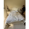 Ikea White Wood Queen Bed & Mattress