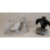 Image 1 :  Gorgeous LLADRO Geese Scene (8L, 6T) w/ Lovely Stone Carved Bird (Damage)