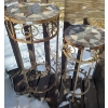 Image 1 : Outdoor Metal Plant Stands w/ Star Mosaic Design- Tallest: 10" Diameter, 25 T