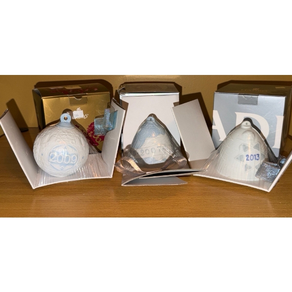 Three Lladro Holiday Ornaments