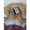 Image 4 : Beige w/ Floral: Chair 36 w, 32 d, 27 h and Couch 83 w, 32 d, 27 h