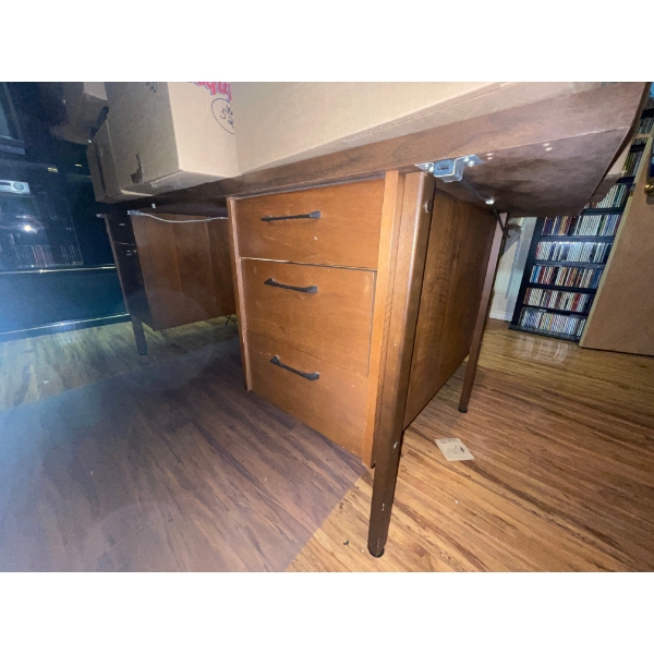 Vintage Teak Principal's Desk 54x26x31