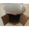 Image 2 : Octagon Wooden Table w/ Cupboard  27"w 27"d x 23"tall