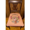 Image 2 : Two Antique Wooden & Embroidered Dining Chairs  18" x 18" x32"tall