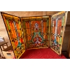 Image 1 : Vintage Coloured Stained Glass Style Fireplace Screen 