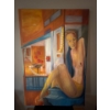 Image 1 : Lauri Ansell Girl On Stairs - Oil On Canvas 24 x 36