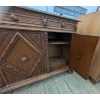 Image 8 : Carved Oak Hutch or Buffet with Storage, Circa 1940s