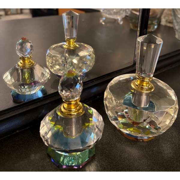 Stunning Vintage Aurora Borealis Perfume Atomizers 5x5.5 