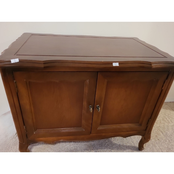 Vintage Wooden Cabinet w/ Record Storage Dividers 27 W, 17 D, 22 T 