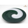 Image 2 :  Green And White Swirl Design  Handmade Art Glass Centerpiece Bowl 18''INCHES .