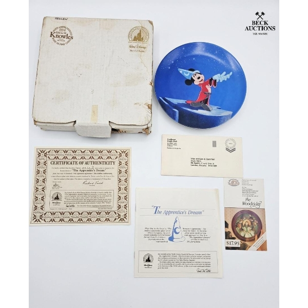 Disney Fantasia Knowles Mickey Mouse Plate titled "The Apprentice's Dream". 