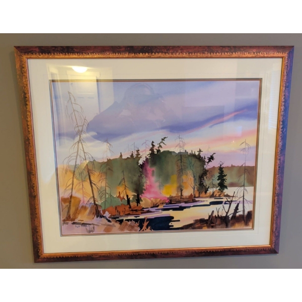 Canadian Artist Brian Atyeo - Framed Watercolor Landscape Art 26x16