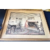 Image 5 : Tin Soup Can Miniature Furniture Patio Set w/Doily & Wall Art (3) 