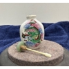 Image 3 : Hand Painted Dragon Snuff Bottle with Spoon 2.5H