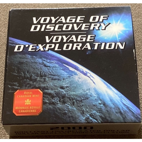 2000 Voyage of Discovery Proof Dollar 92.5% Silver 25.175 Grams