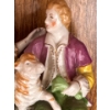 Image 2 : 18th Century Set Porcelain Figurine - Courting Couple w/ Lamb 7T