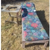 Image 1 : Outdoor Side Table (No Top) 24 W, 24 D, 24 T and Chair 27 W, 78 D, 12 T When Flat w/ Cushion