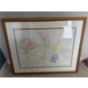 Image 2 : Watercolor or Pastel Painting Featuring A Floral Arrangement in Abstract Colors  Artist Named "Margo