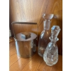 Image 1 : Two Glass Decanters and Stainless Steel Ice Bucket With Lid