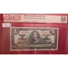 Image 1 : Certified Bank of Canada 1937 - $1 Bill N/A4610736- BC-21c Wide Panel/ Very Fine 35 Original