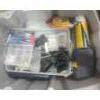 Bin w/ Mastercraft Electronic Caliper and Assorted Hardware 