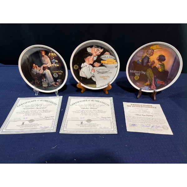 Set of Three Collectors Plates with original boxes and COA