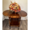 Image 4 : Charming Walnut Bar Cart w/ Faux Florals 29x20x29