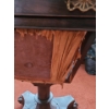 Image 3 : Antique Card Game Table on Wheels 30 T 20 L, 15 W (Hinged Top and Veneer Damaged)