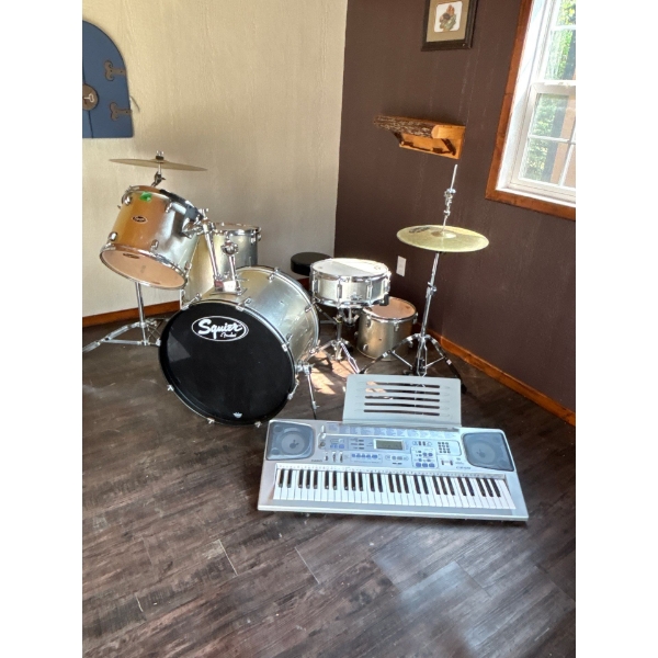 Fender Squire 8 Piece Drum Kit With Casio CTK591 key Board 