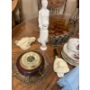 Image 2 : Collection of blue Mountain Crystal glasses tea, cups ship wheel barometer, and some Avon collectabl